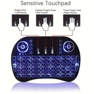 i8 2.4G Mini Wireless Keyboard with Touchpad – 7-Color Backlight